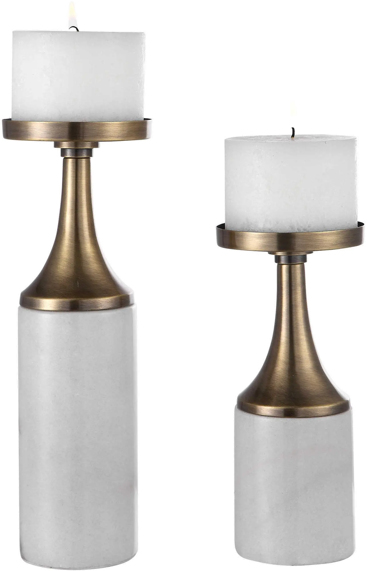 Antique Brass Candleholder Set-1