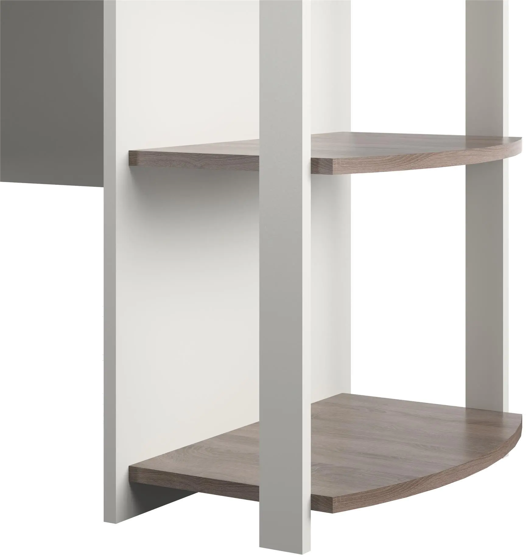 Dakota Traditional White L-Desk with Bookshelves-5