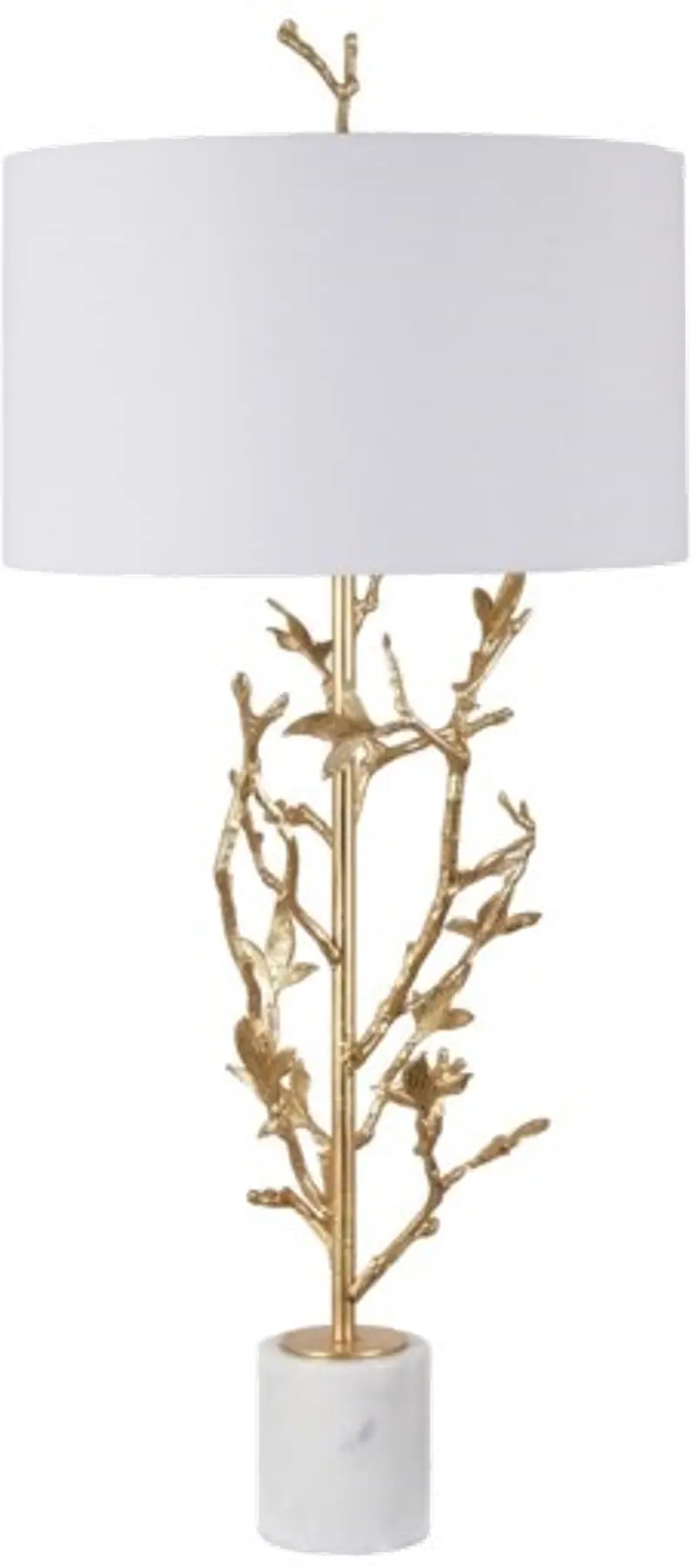 Iron and Marble Gold Leaf Table Lamp