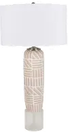 Cream and Crystal Brick Table Lamp