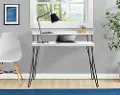 Haven White and Black Retro Computer Desk with Riser