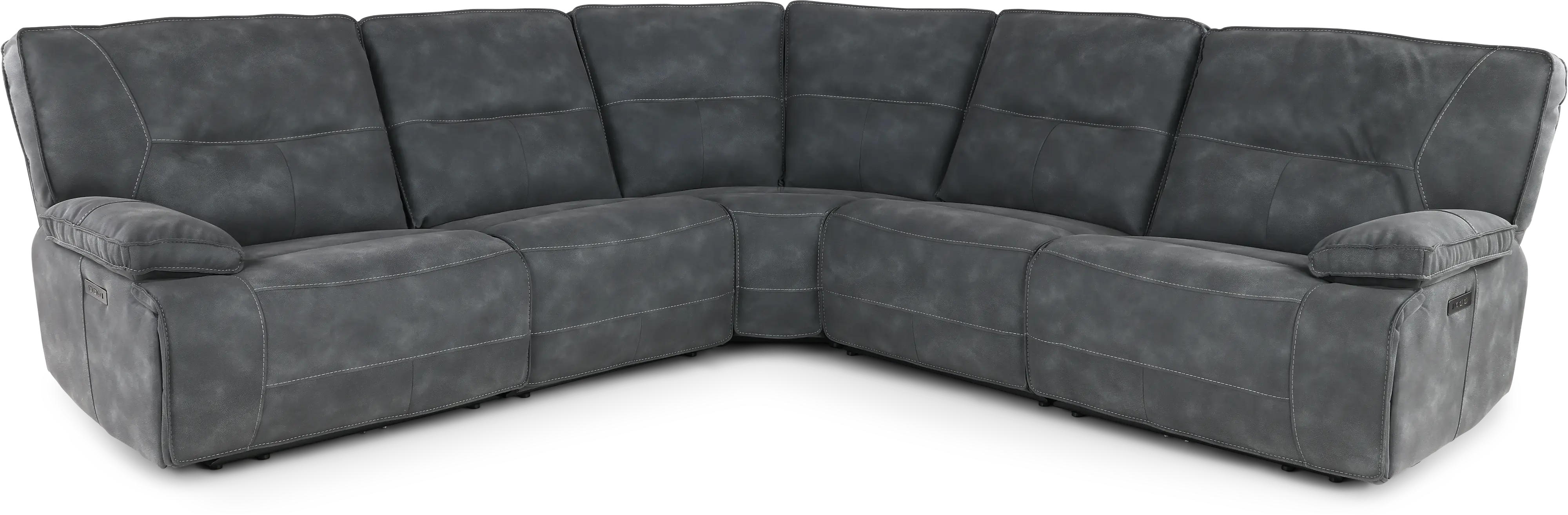 Spartacus Cobalt 5 Piece Power Reclining Sectional-1