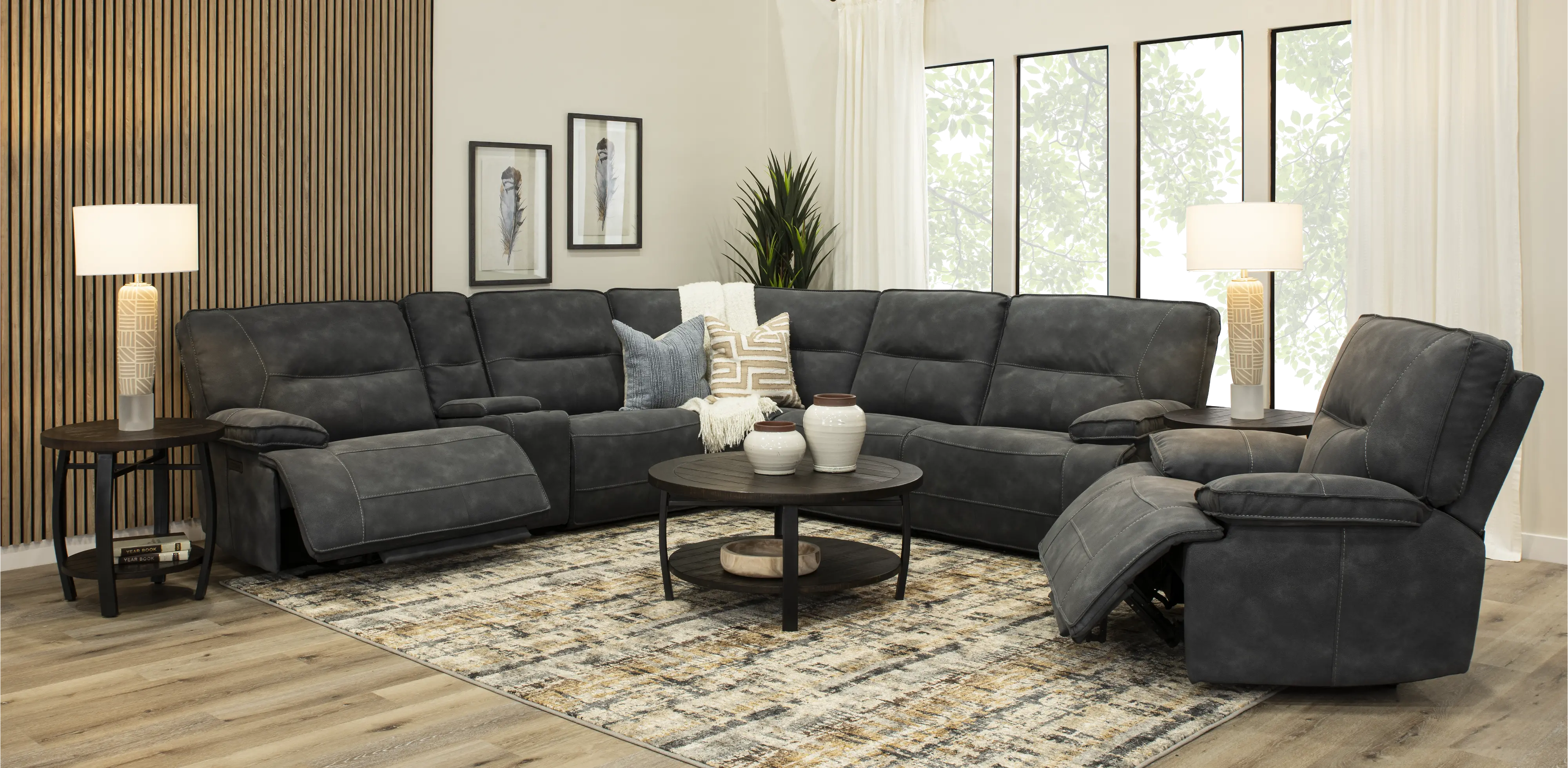 Spartacus Cobalt 6-Piece Power Reclining Sectional-3