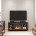 Melville Farmhouse Espresso Electric Fireplace TV Console