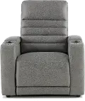 Macke Light Gray Power Recliner with Power Headrest