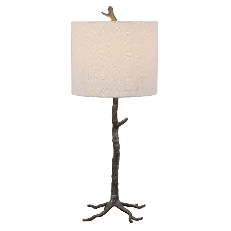 Dark Brown Hand Cast Organic Table Lamp