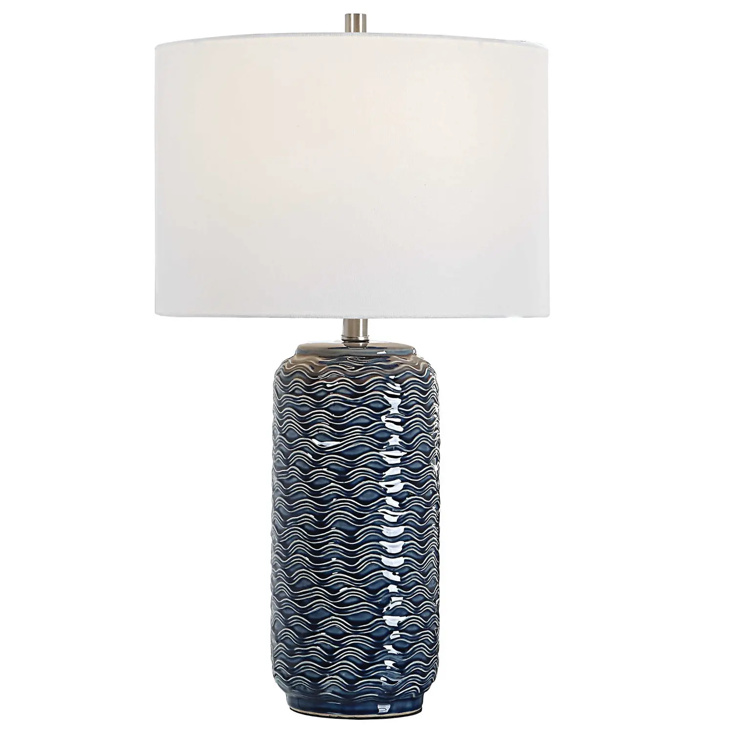 16.4 Inch Blue Ceramic Table Lamp-1