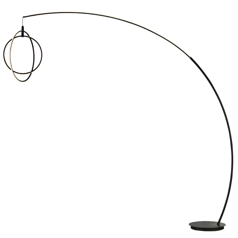 Monita Black Metal Arc Floor Lamp