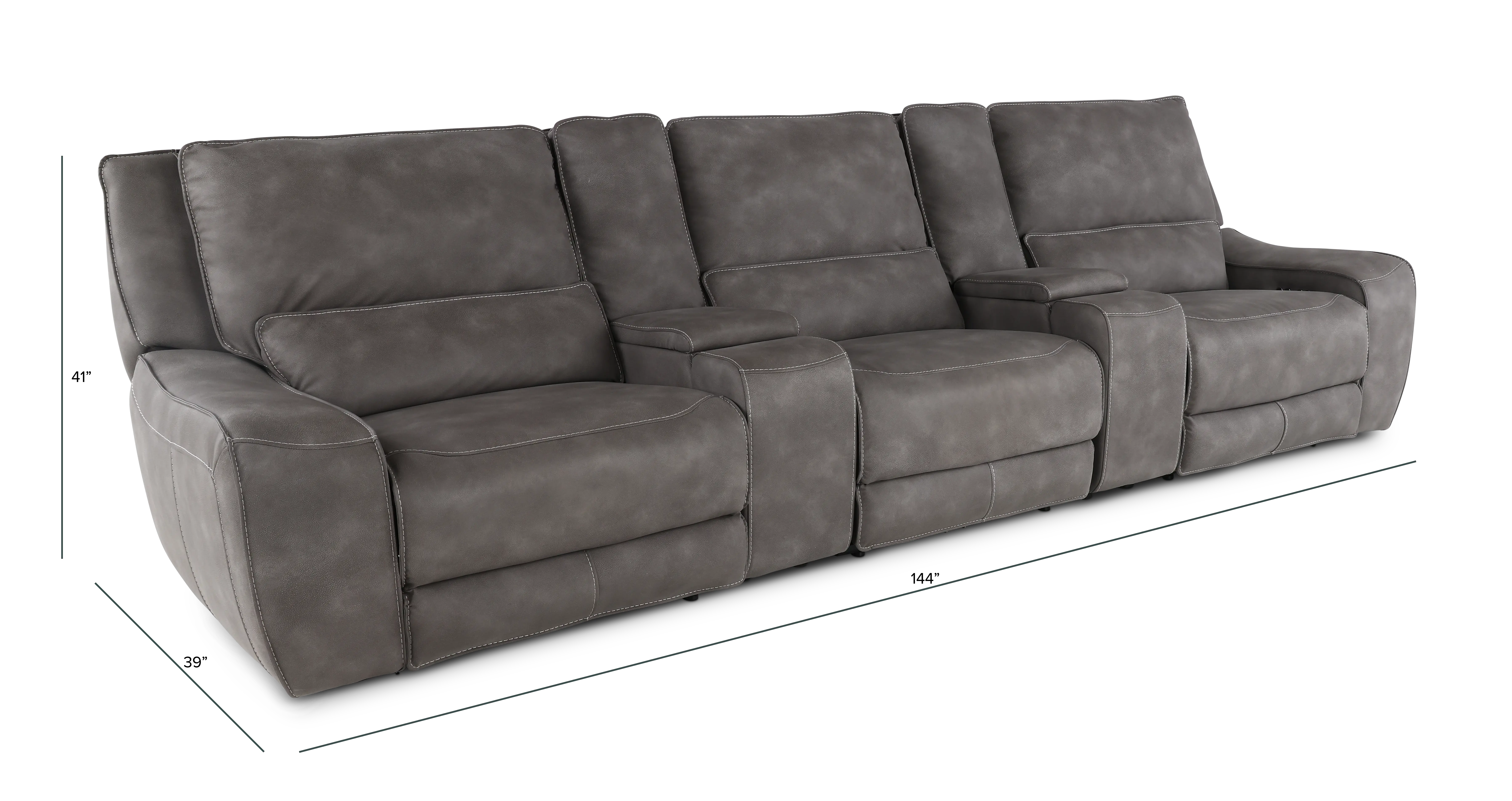 Sauvage Charcoal Gray Power Reclining Home Theater Sectional-3