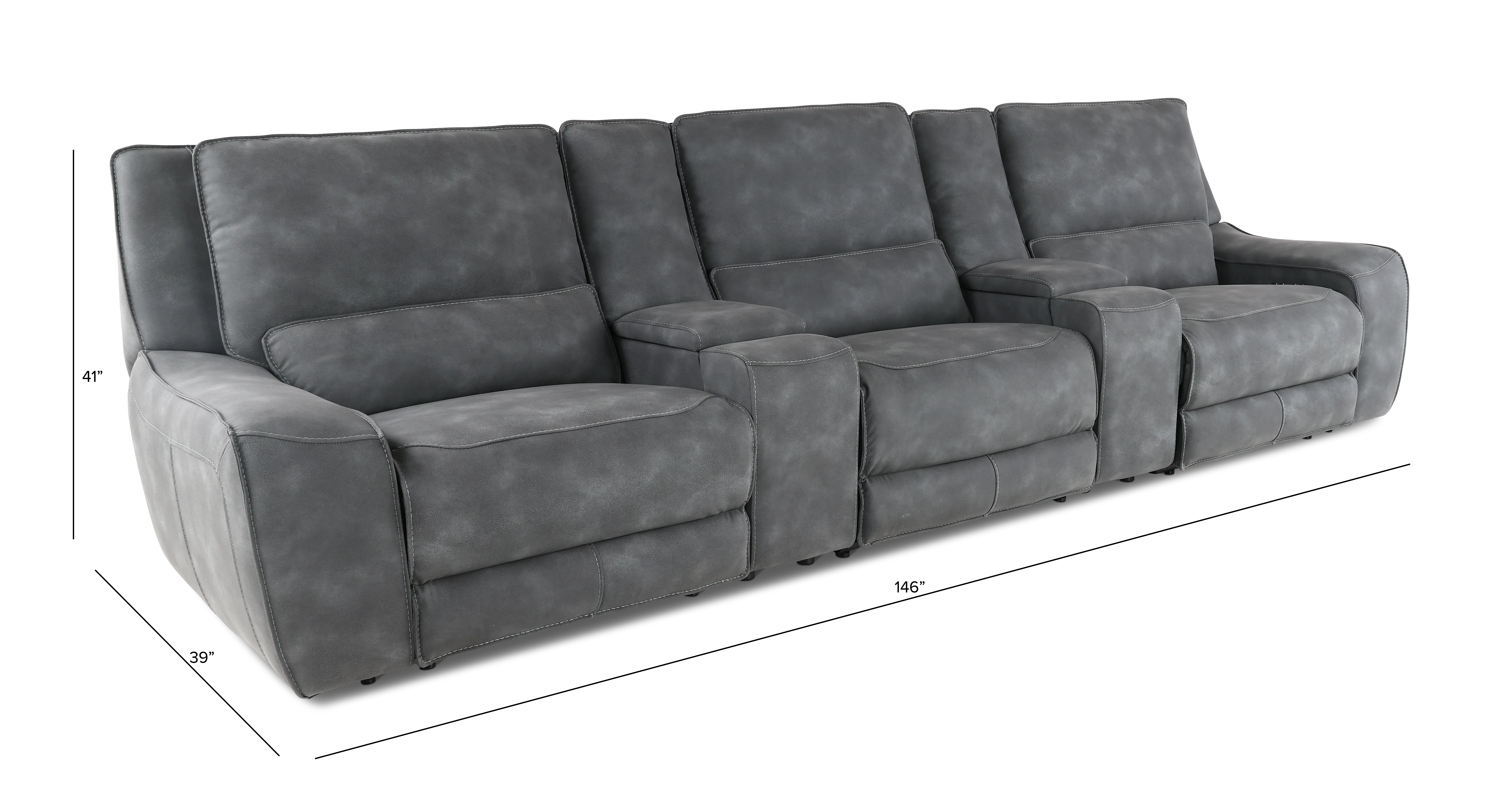 Sauvage Coal Power Reclining Home Theater Sectional-3