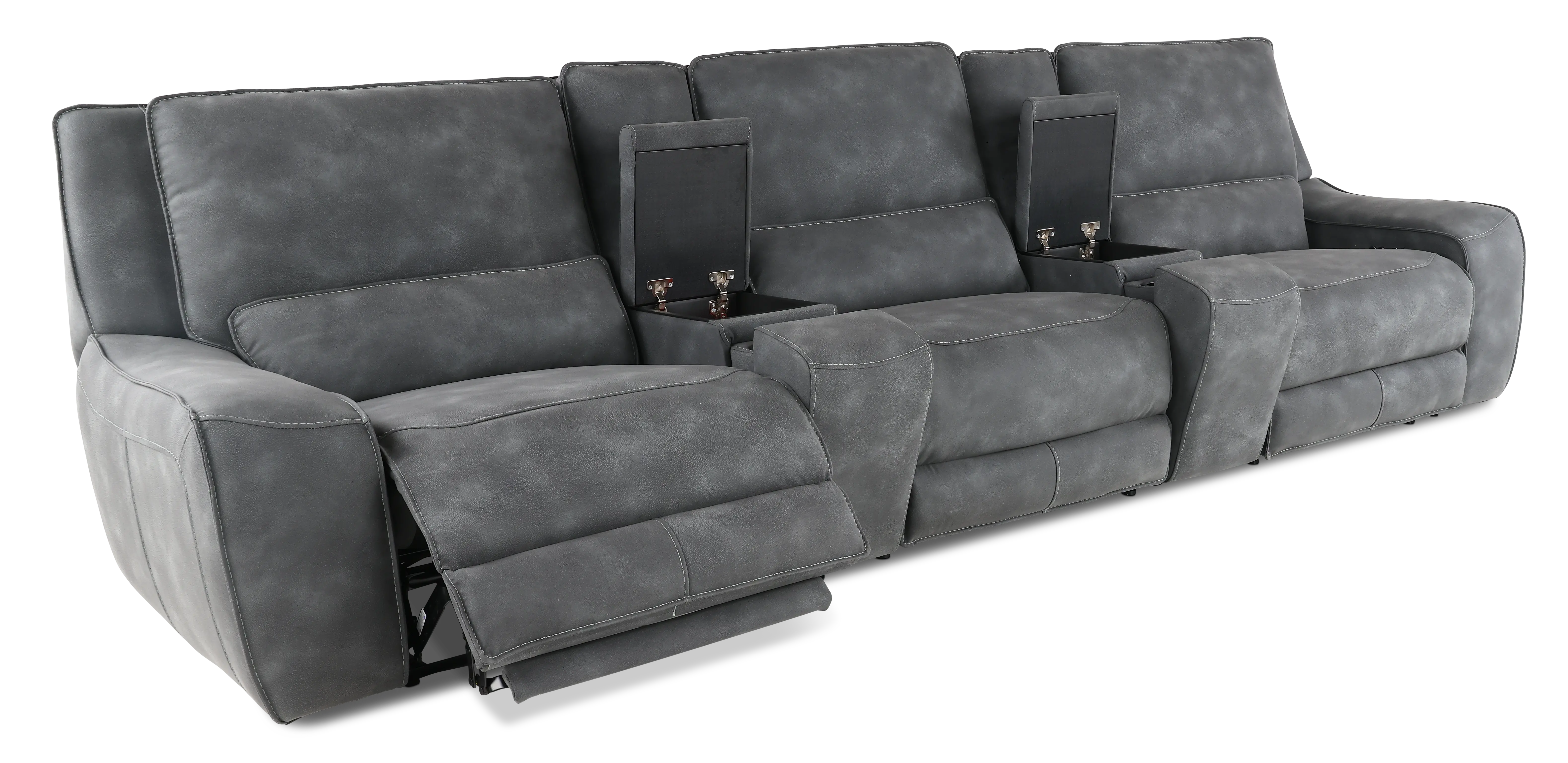 Sauvage Coal Power Reclining Home Theater Sectional-5