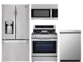 .LG-4PC-3DR-GAS-AFRY LG 4 Piece Gas Kitchen Appliance Package - Stainless Steel