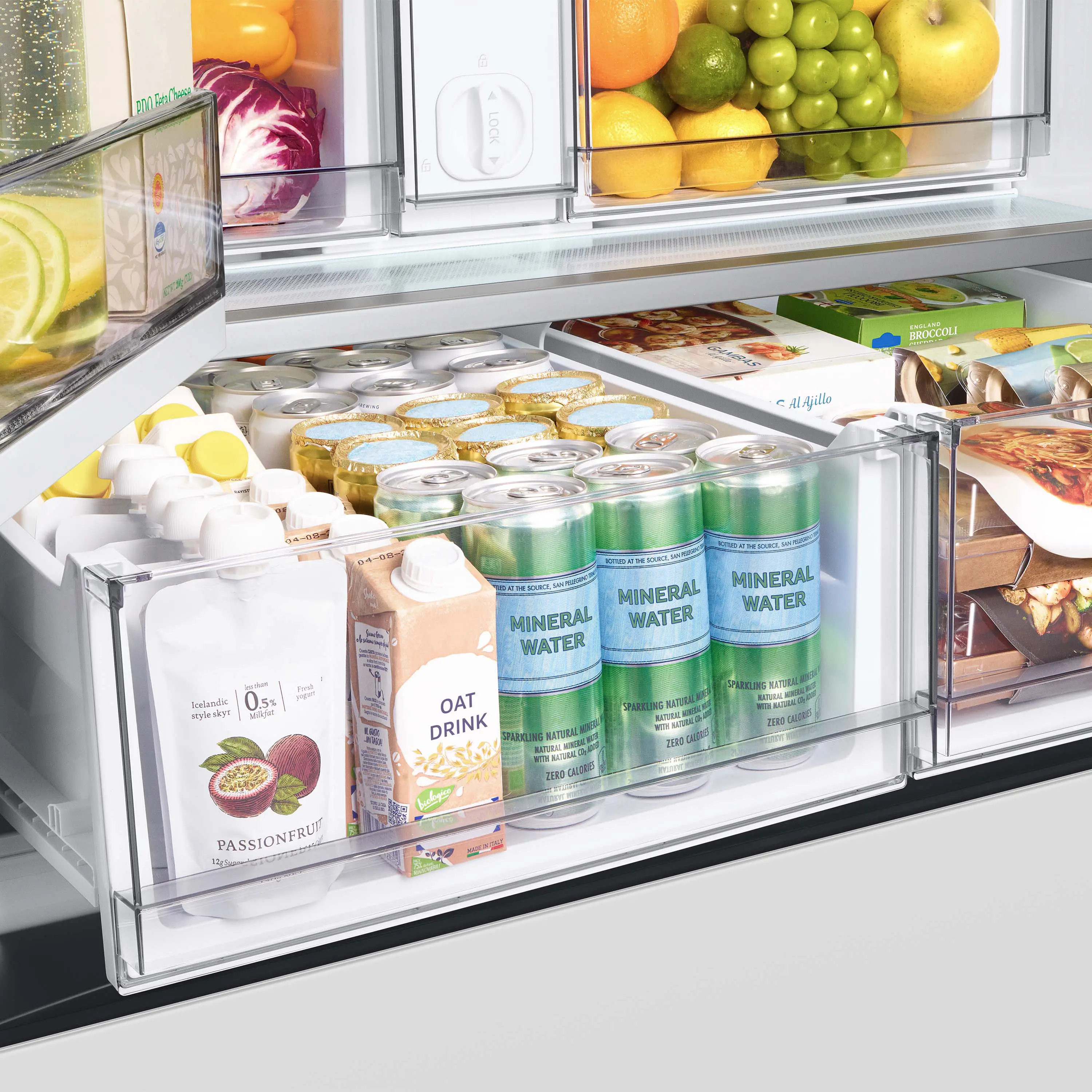 RF30BB660012 Samsung Bespoke AI 30 Cu Ft French Door Refrigerator – White Glass-13