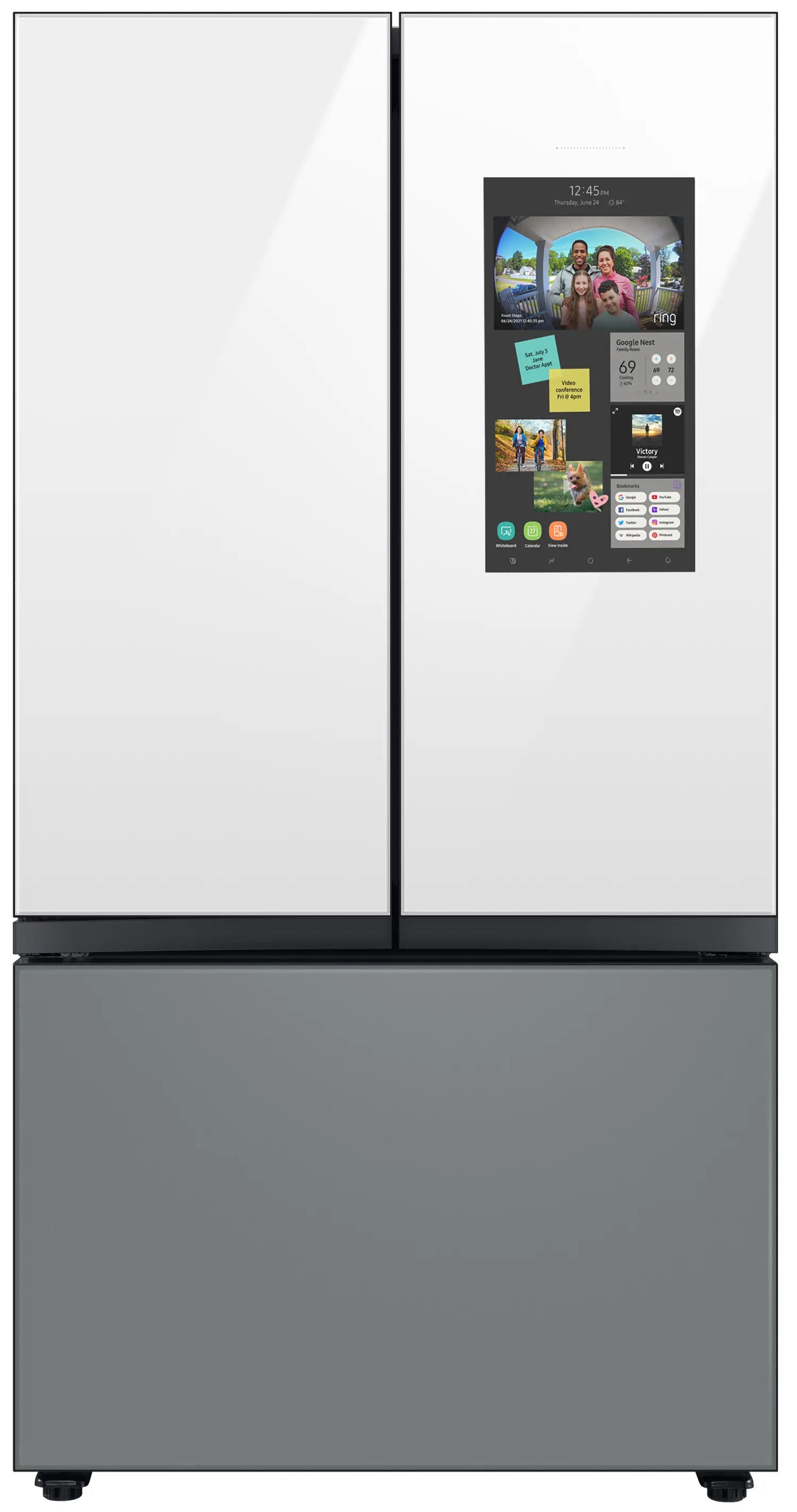 RF30BB69006M Samsung Bespoke 30 cu ft French Door Refrigerator - White/Gray Glass-1