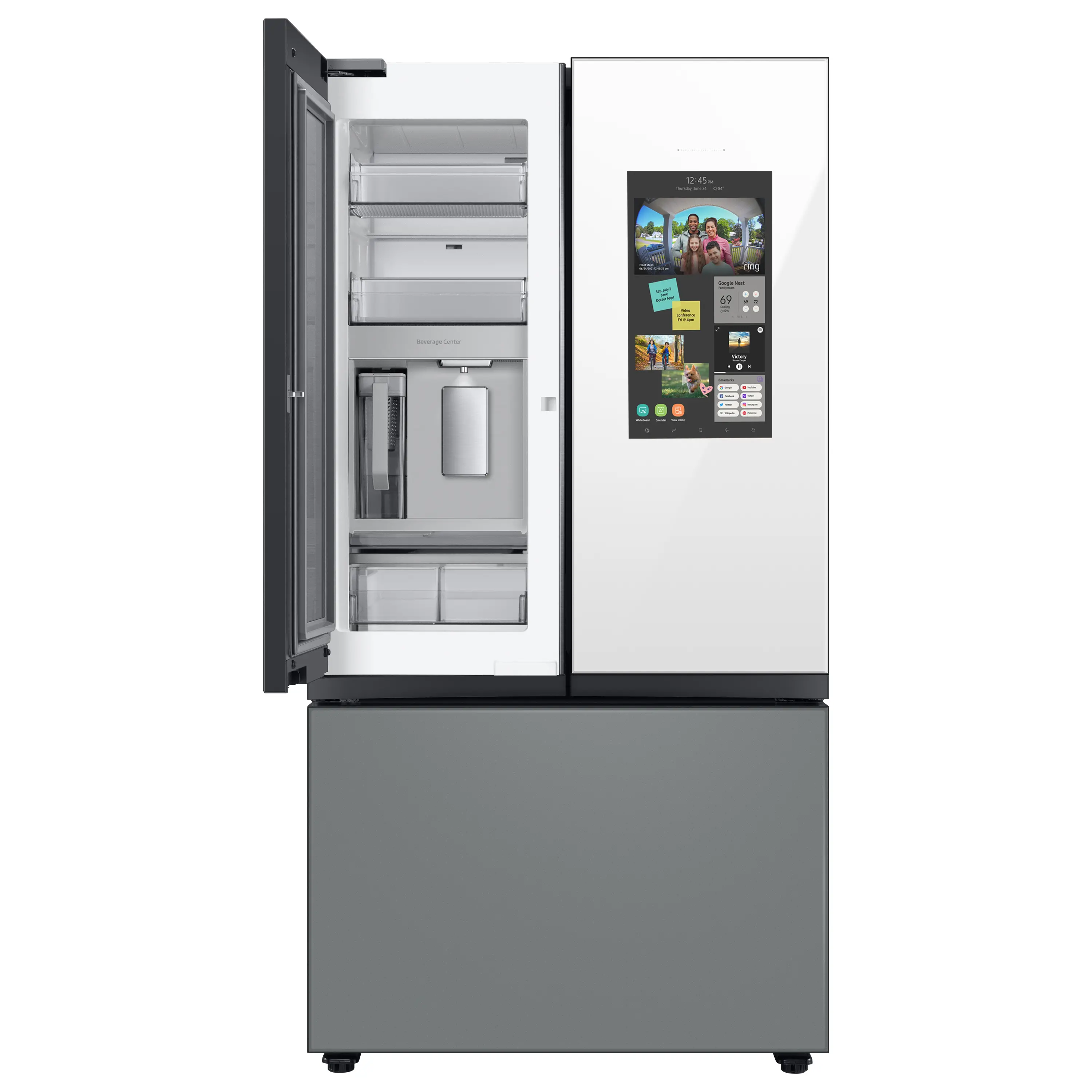 RF30BB69006M Samsung Bespoke 30 cu ft French Door Refrigerator - White/Gray Glass-3