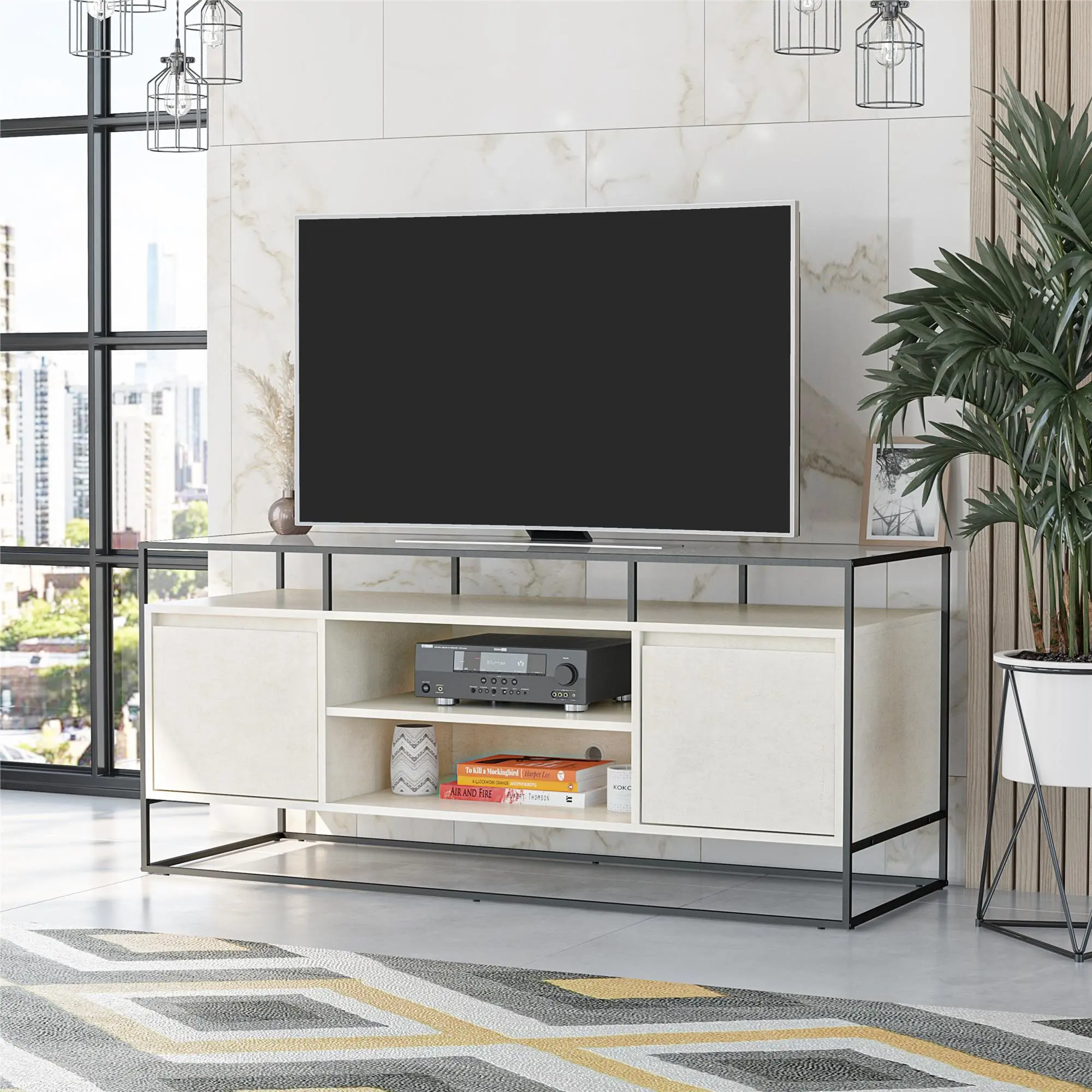 Camley White 54 TV Stand-2