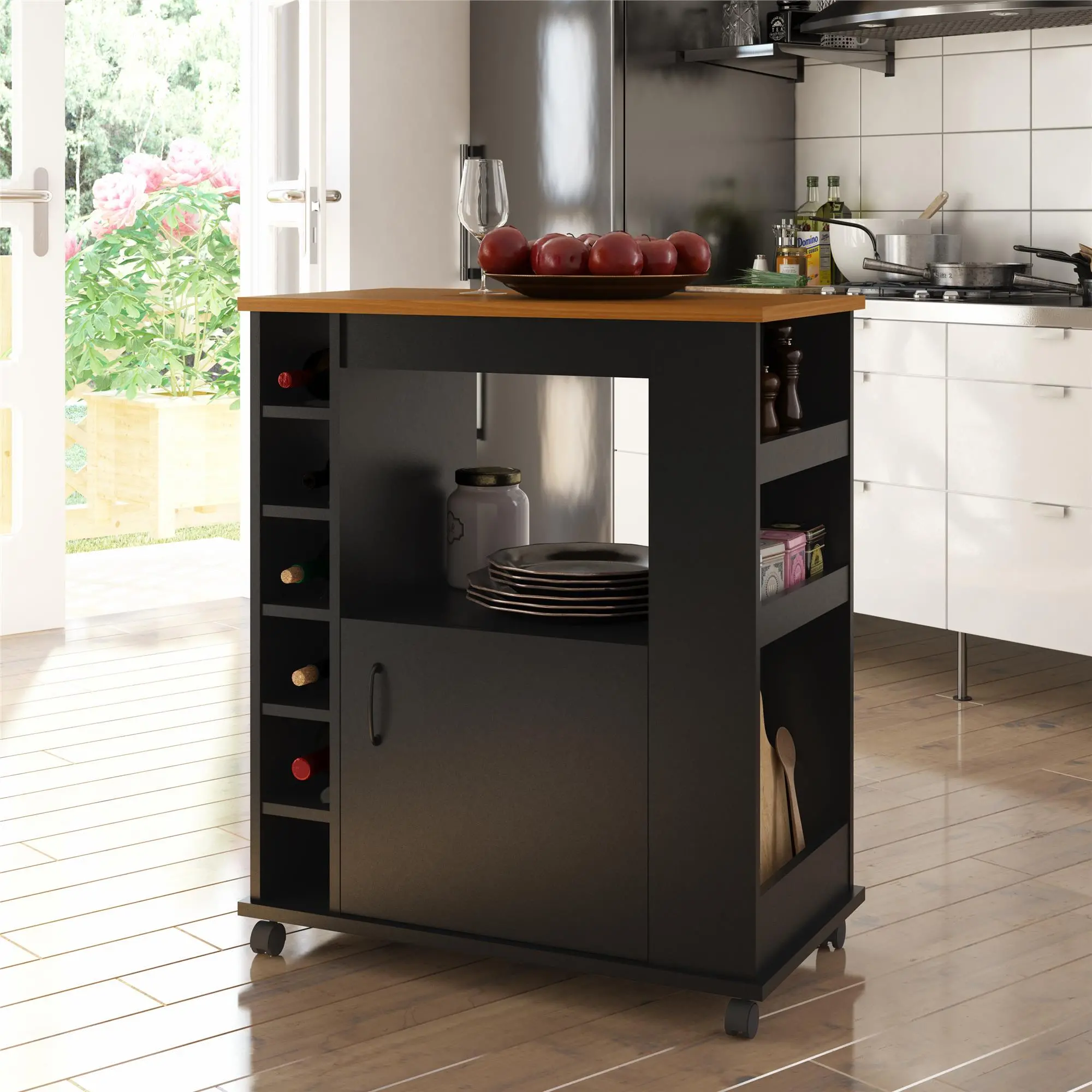 Williams Black Kitchen Cart-2