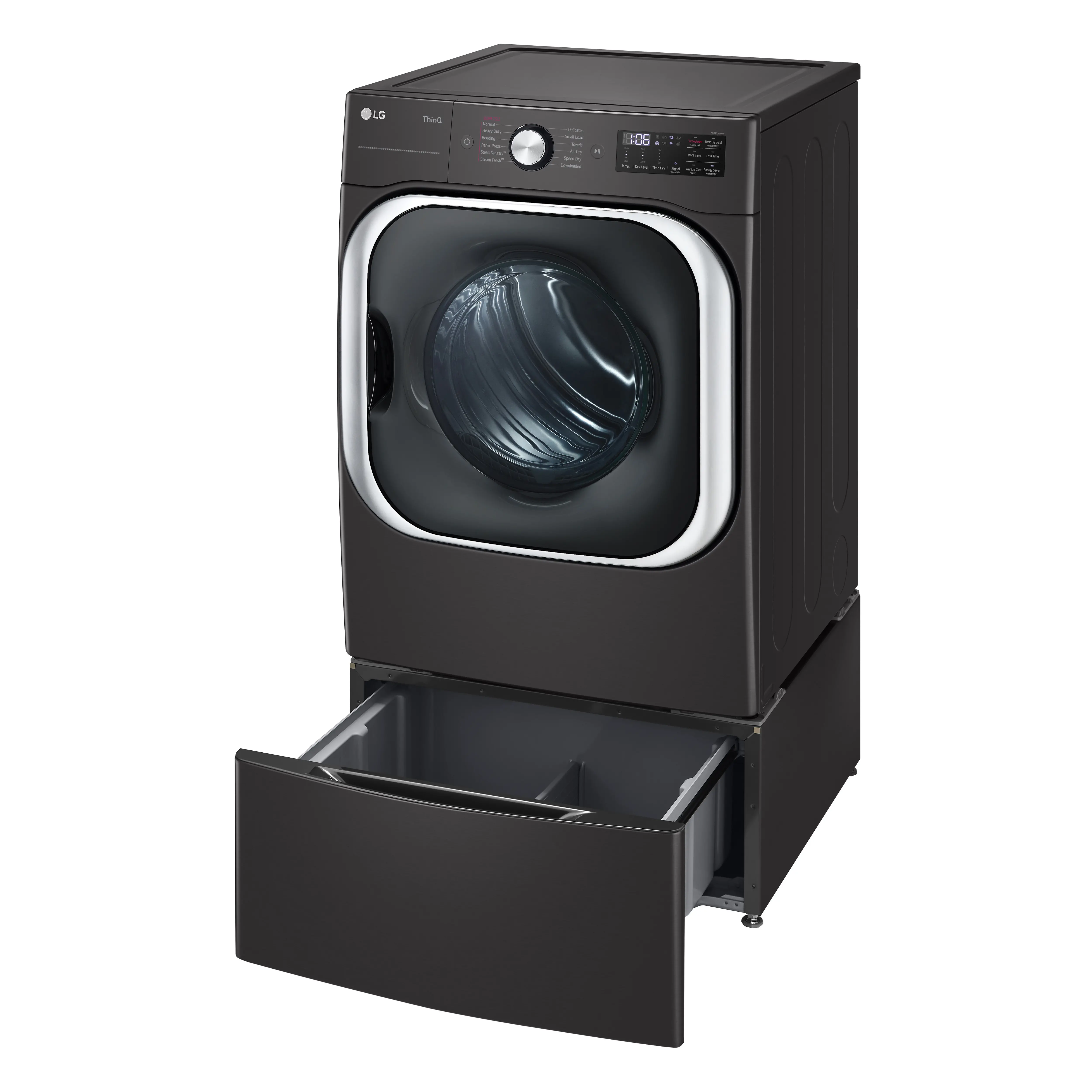 WDP5B LG 29 Inch Washer and Dryer Pedestal - Black Steel-2