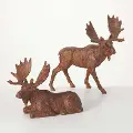 Assorted Hand Rubbed Moose Figurine Set