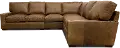 Rambo Brown Leather 4 Piece Sectional