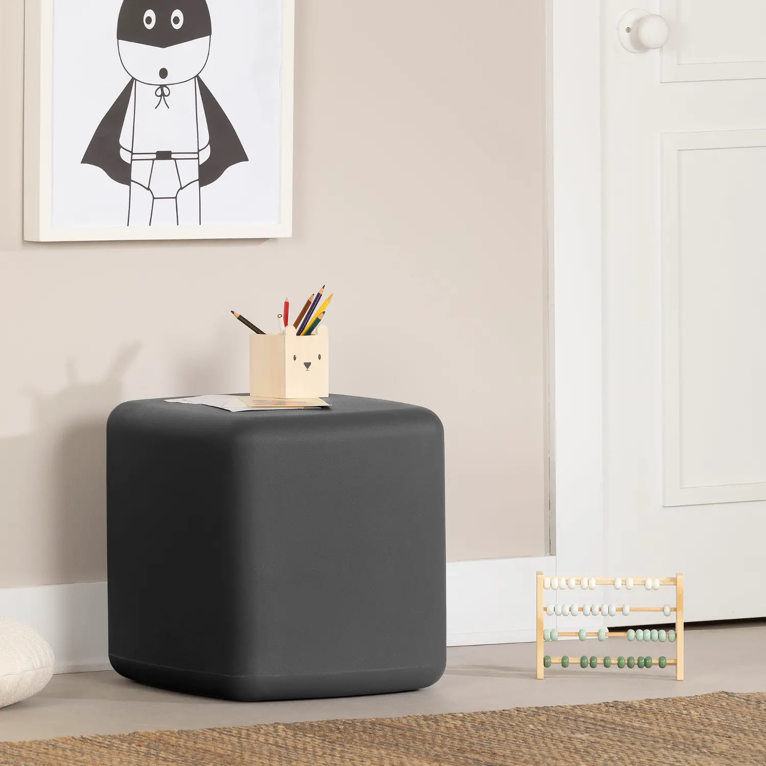 14265 Sweedi Kids Black Stool - South Shore-1