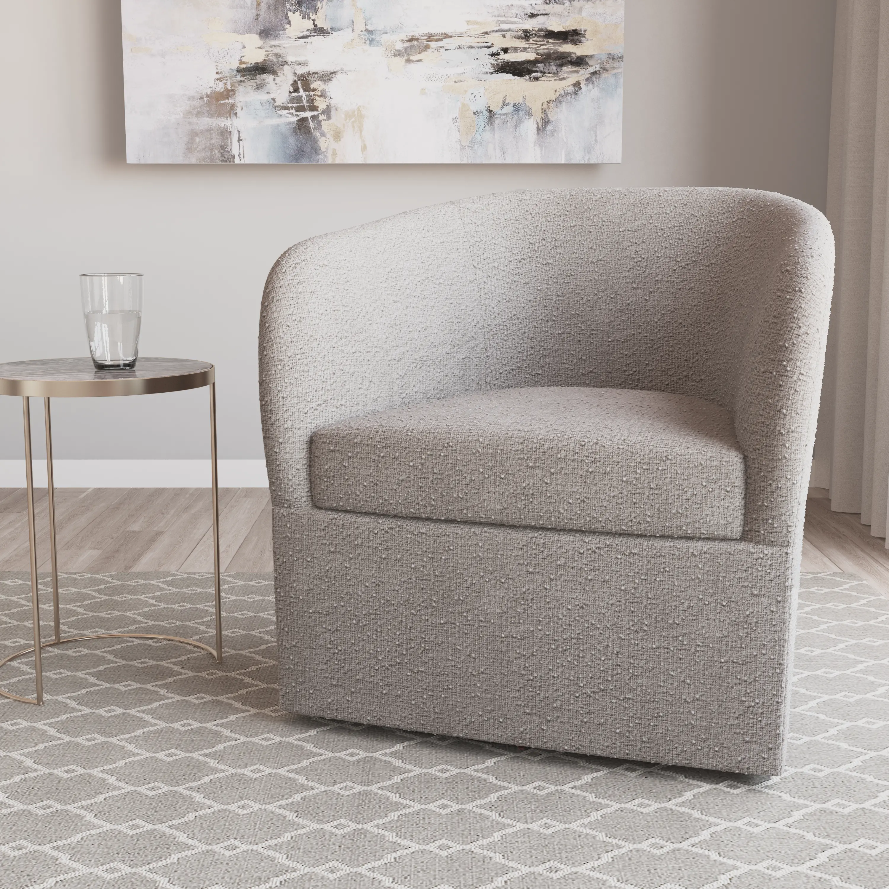 43-10MLNELP Becca Bouclé Gray Swivel Chair - Skyline Furniture-2