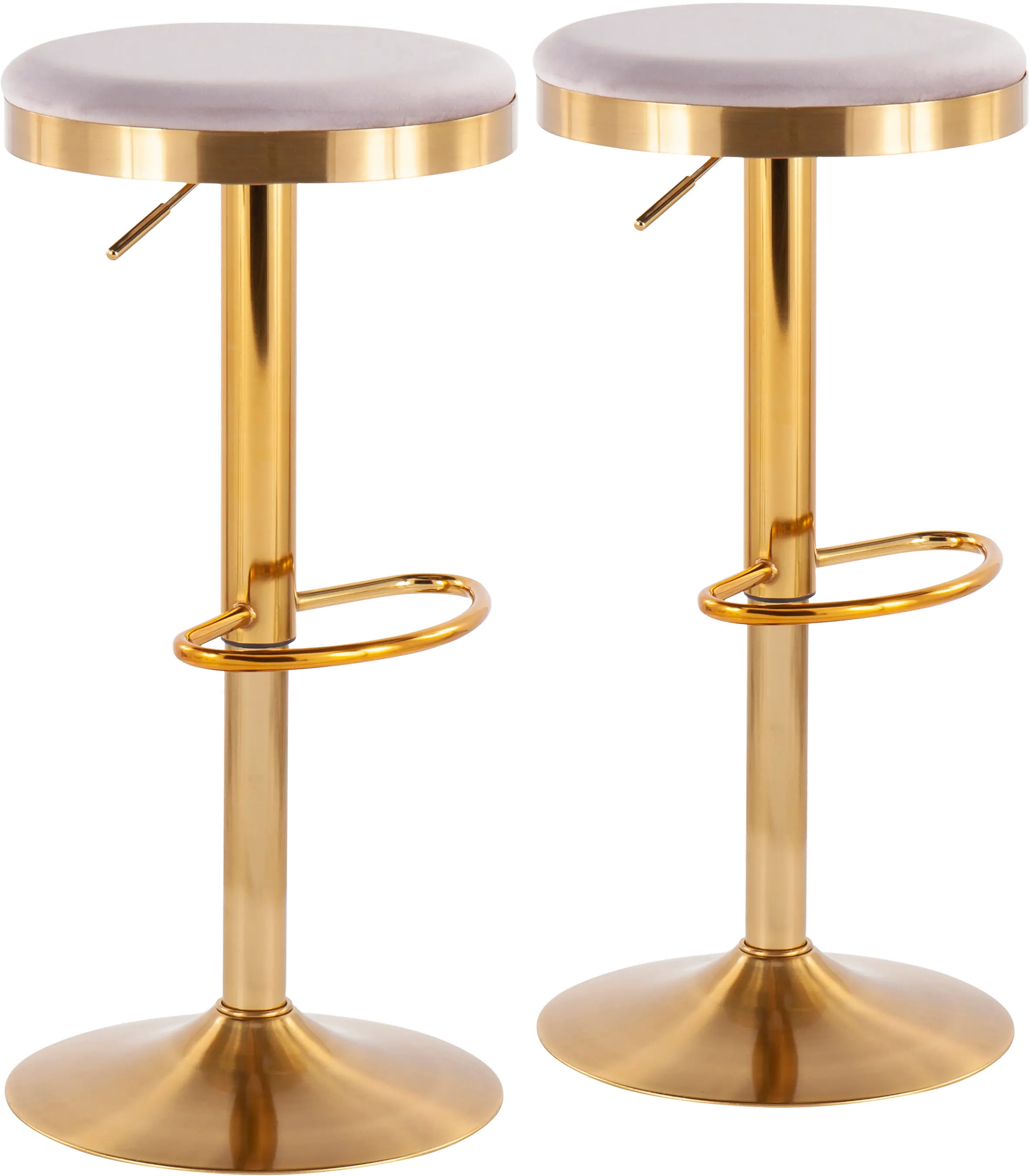 BS-DAKOTA AUVSV2 Dakota Gold and Silver Adjustable Barstool (Set of 2)-1