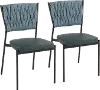 CH-BRAIDTANIA BKGN2 Tania Teal Dining Room Chair (Set of 2)