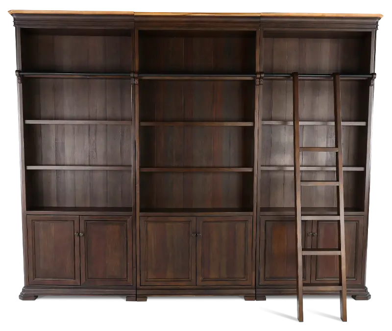 Sonoma Brown 4 Piece Bookcase Wall