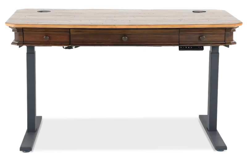 Sonoma Brown Sit and Stand Desk