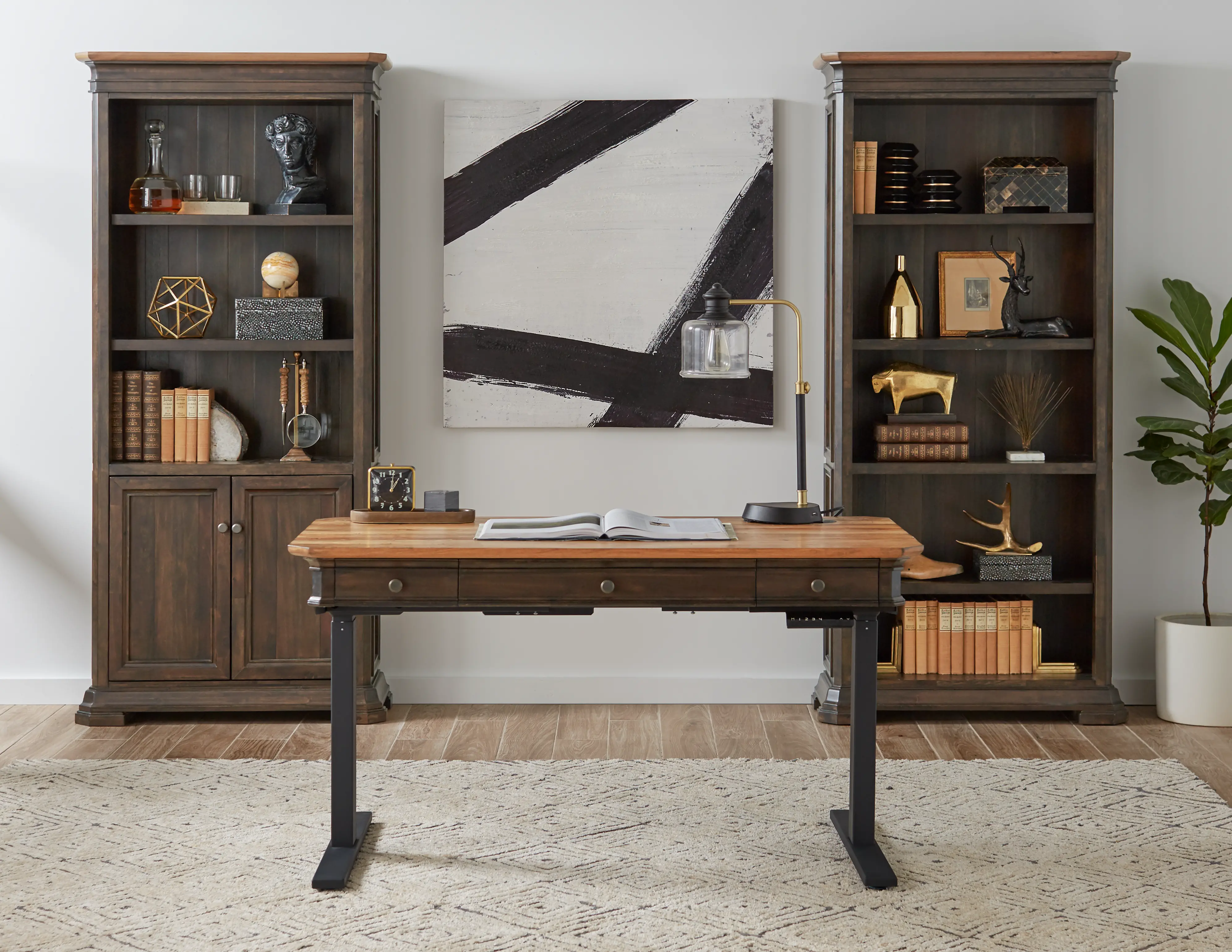 Sonoma Brown Sit and Stand Desk-2