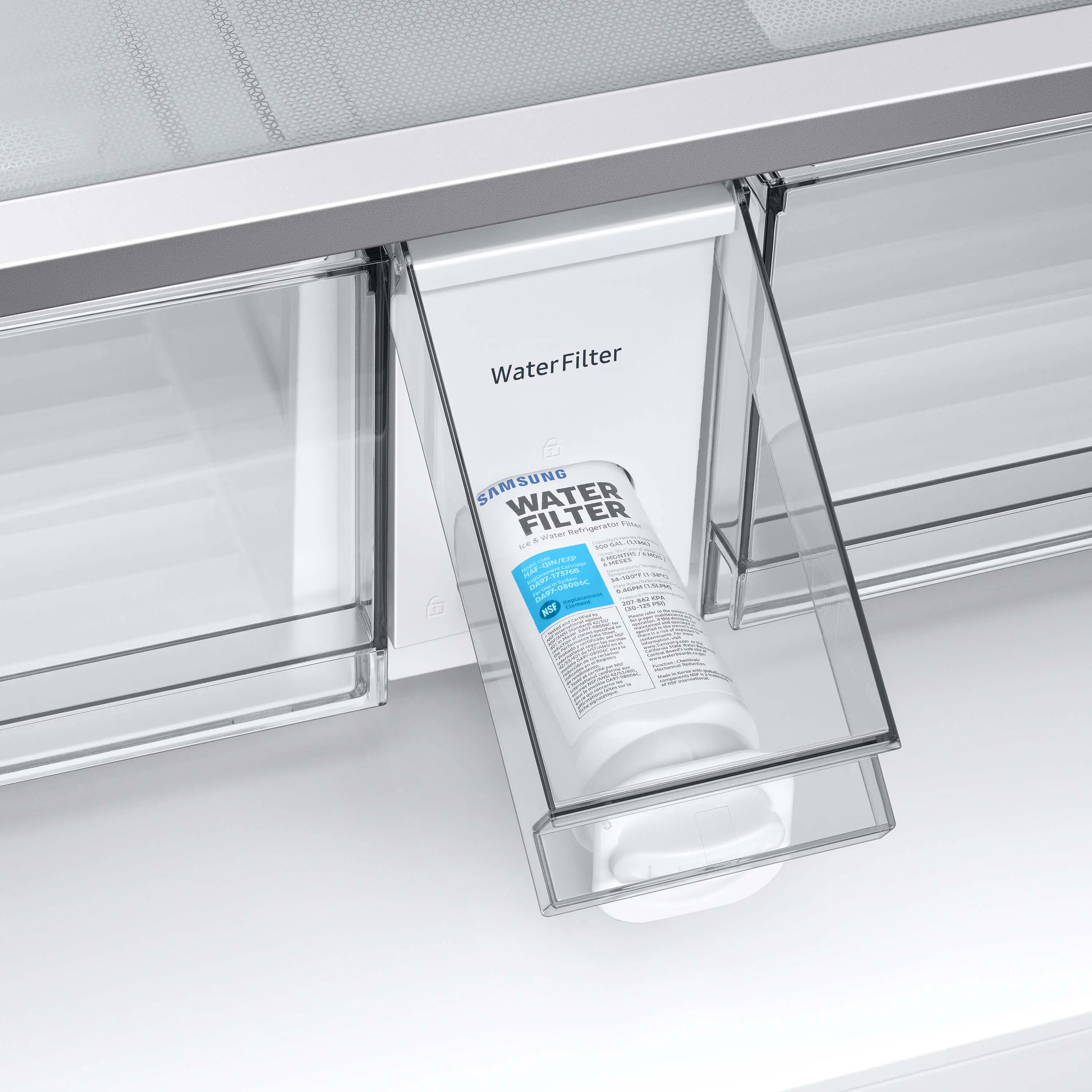 RF23BB86004M Samsung Bespoke 23 cu ft 4 door French Door Refrigerator - Counter Depth Blue and White Glass-15