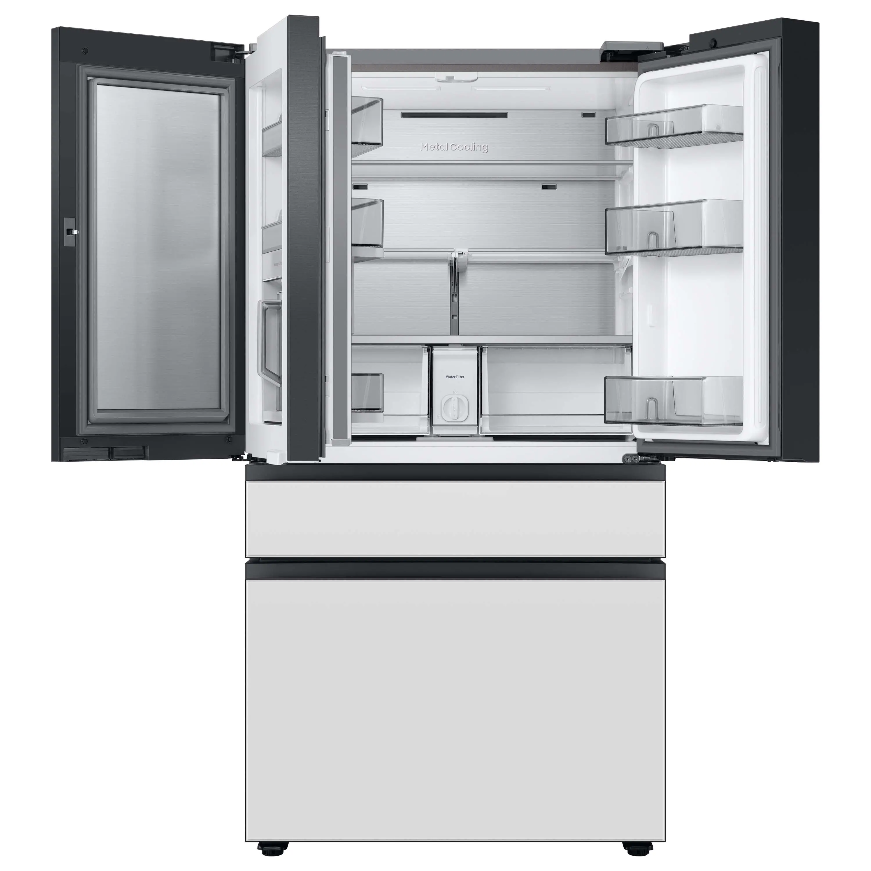 RF23BB86004M Samsung Bespoke 23 cu ft 4 door French Door Refrigerator - Counter Depth Blue and White Glass-6