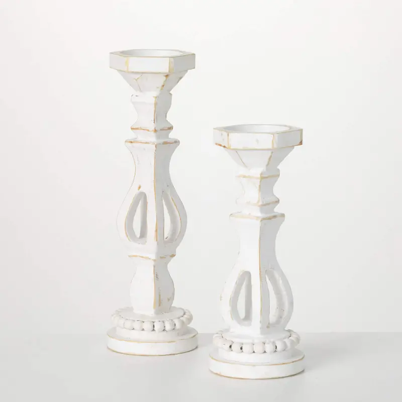 Medium White Pillar Candle Holder