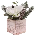 10 Inch Magnolia and Pine Cone Décor
