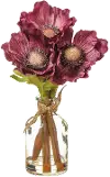 8.5  Purple Anemone In Glass Vase