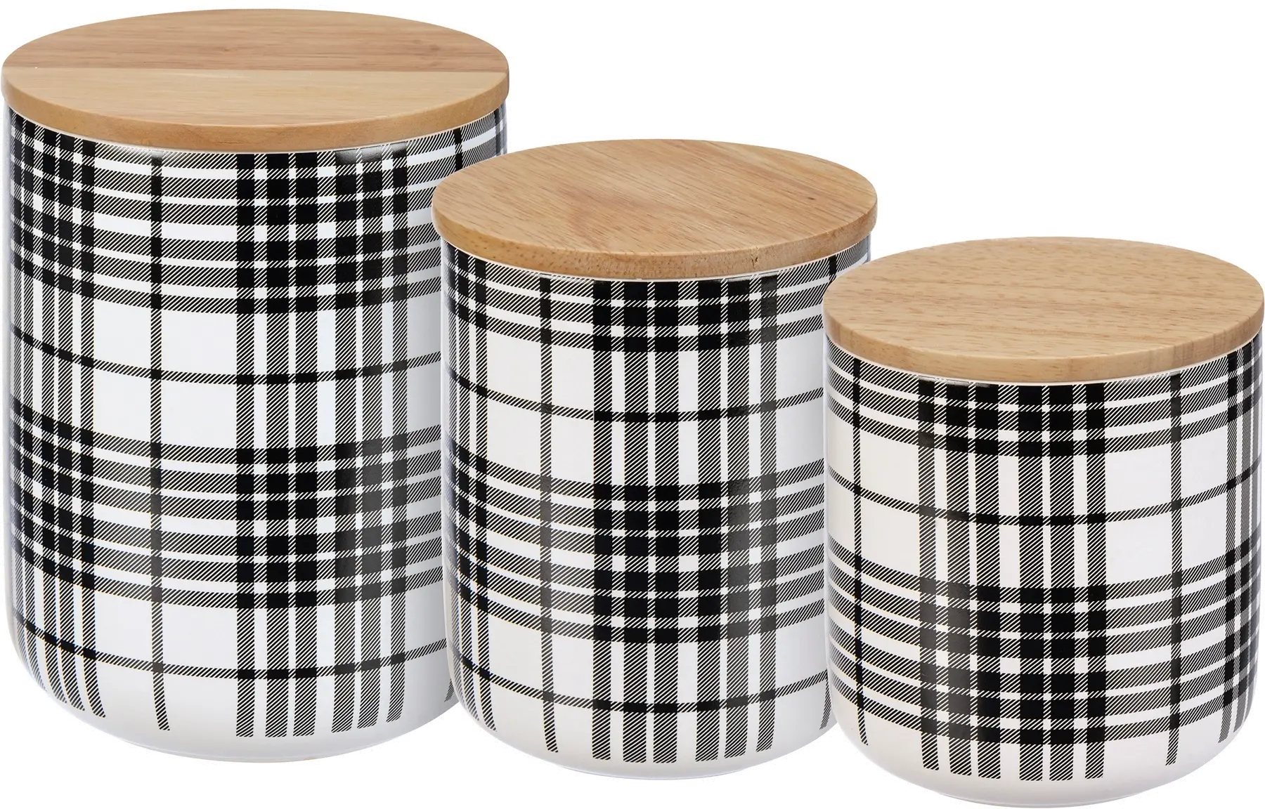 Large Black Plaid Canister-1