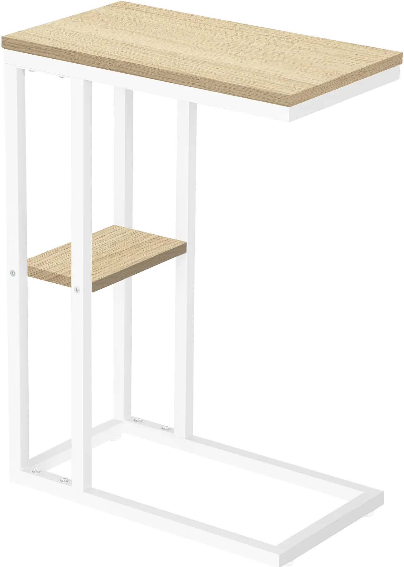 Monarch White and Light Brown Side Table-1