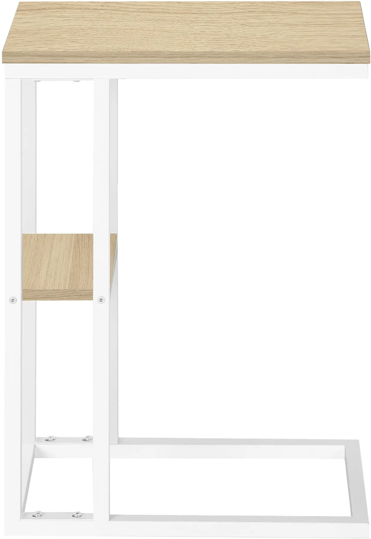 Monarch White and Light Brown Side Table-3