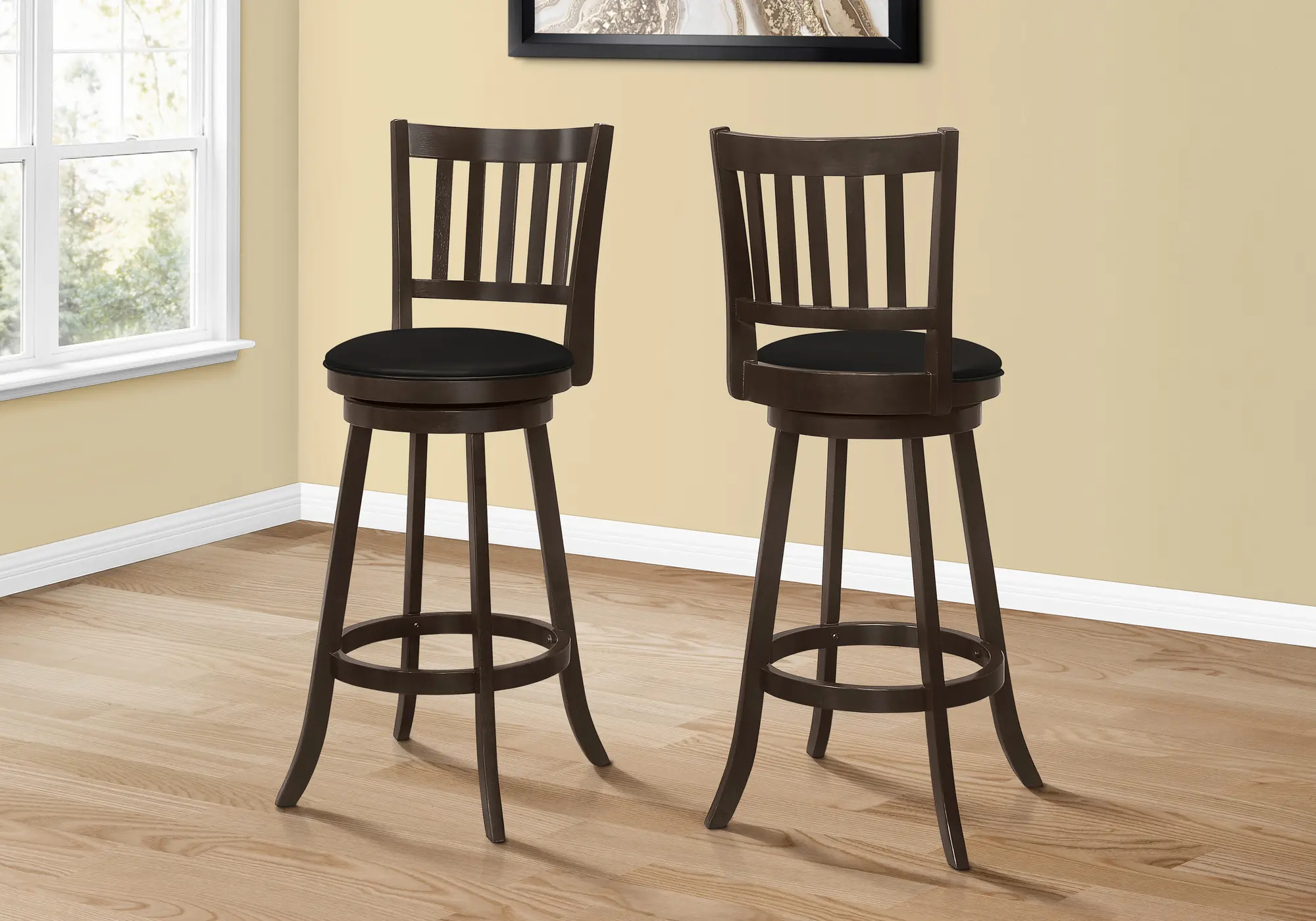 Monarch Dark Brown Swivel Bar Stool, Set of 2-2