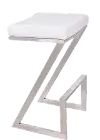 LCAT26BAWH Atlantis White Counter Height Stool