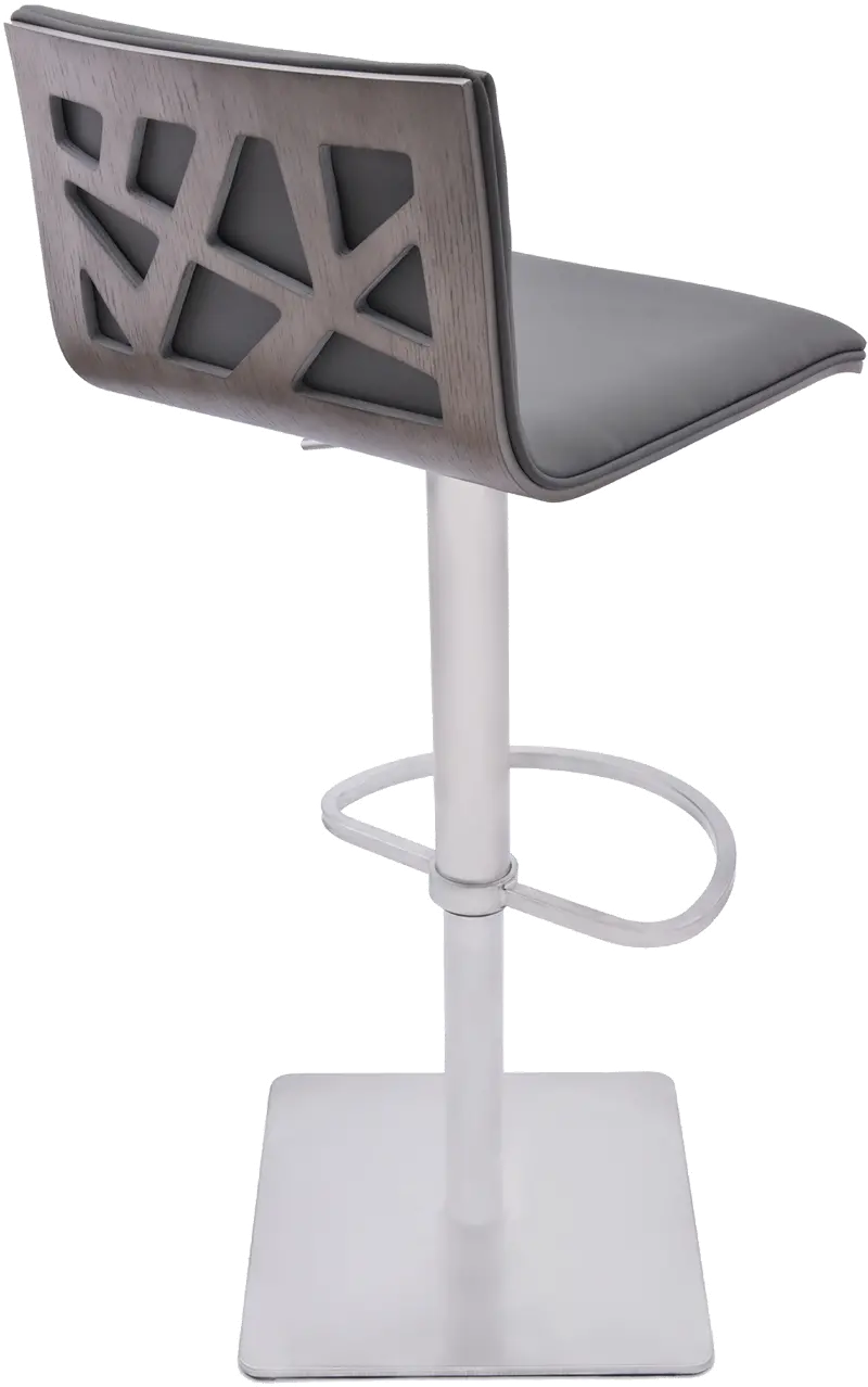 Crystal Swivel Dark Gray Adjustable Bar Stool