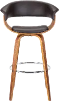 LCJSBAWABR30 Julyssa Brown and Walnut Swivel Bar Stool