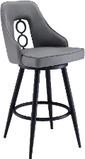 LCRUBABLGR26 Ruby Gray and Black Swivel Counter Height Stool