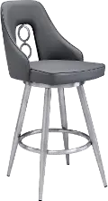 LCRUBABSGR26 Ruby Gray Swivel Counter Height Stool