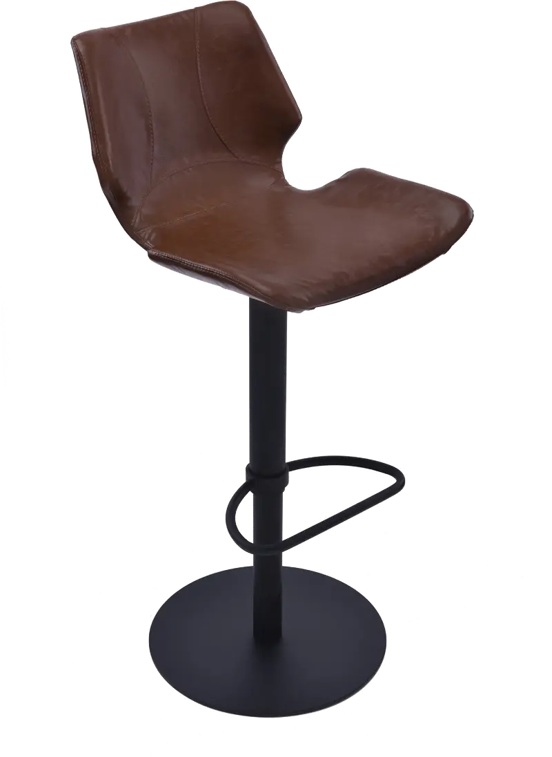 Zuma Dark Brown Adjustable Height Bar Stool