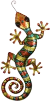 Eclectic Gardens Metal Wall Striped Gecko