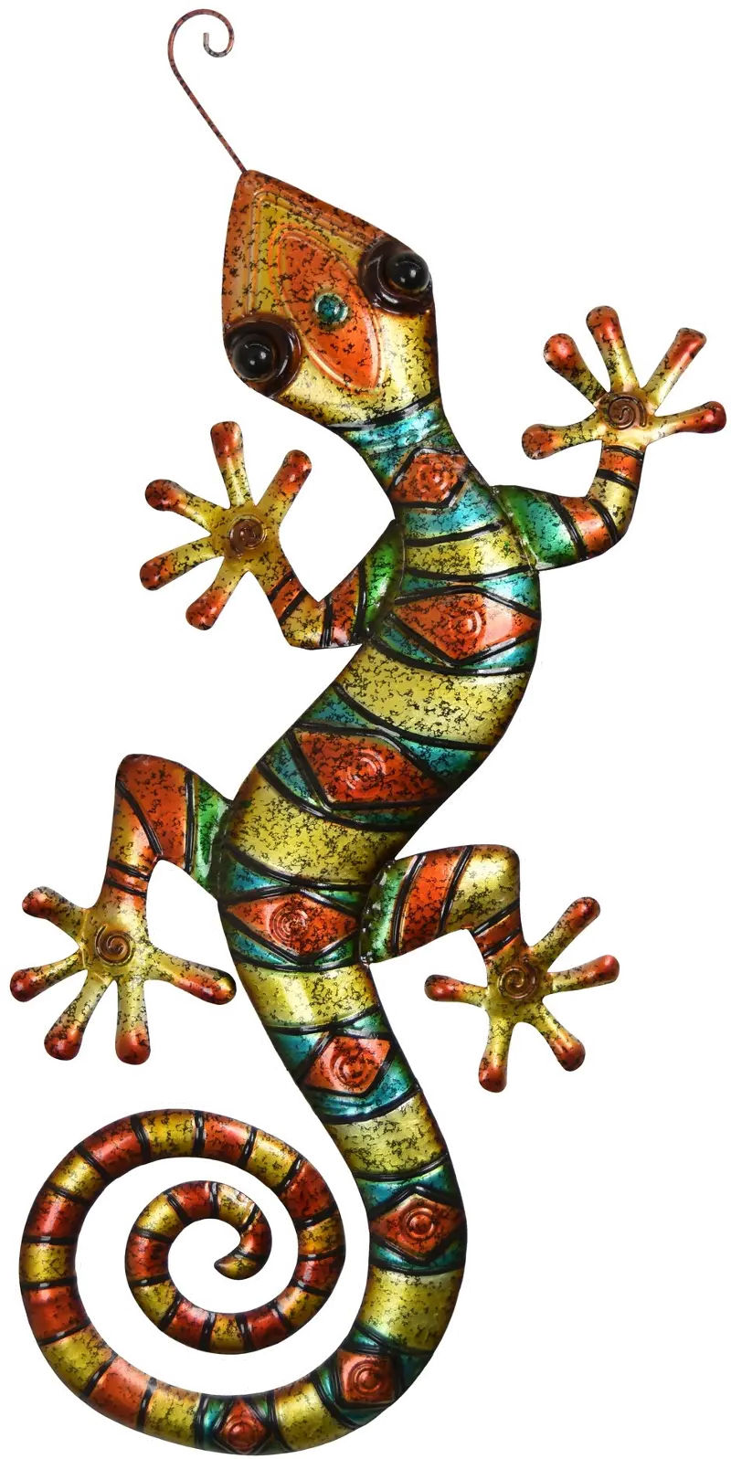 Eclectic Gardens Metal Wall Striped Gecko