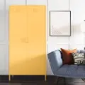 Cache Yellow Tall 2 Door Metal Locker Cabinet