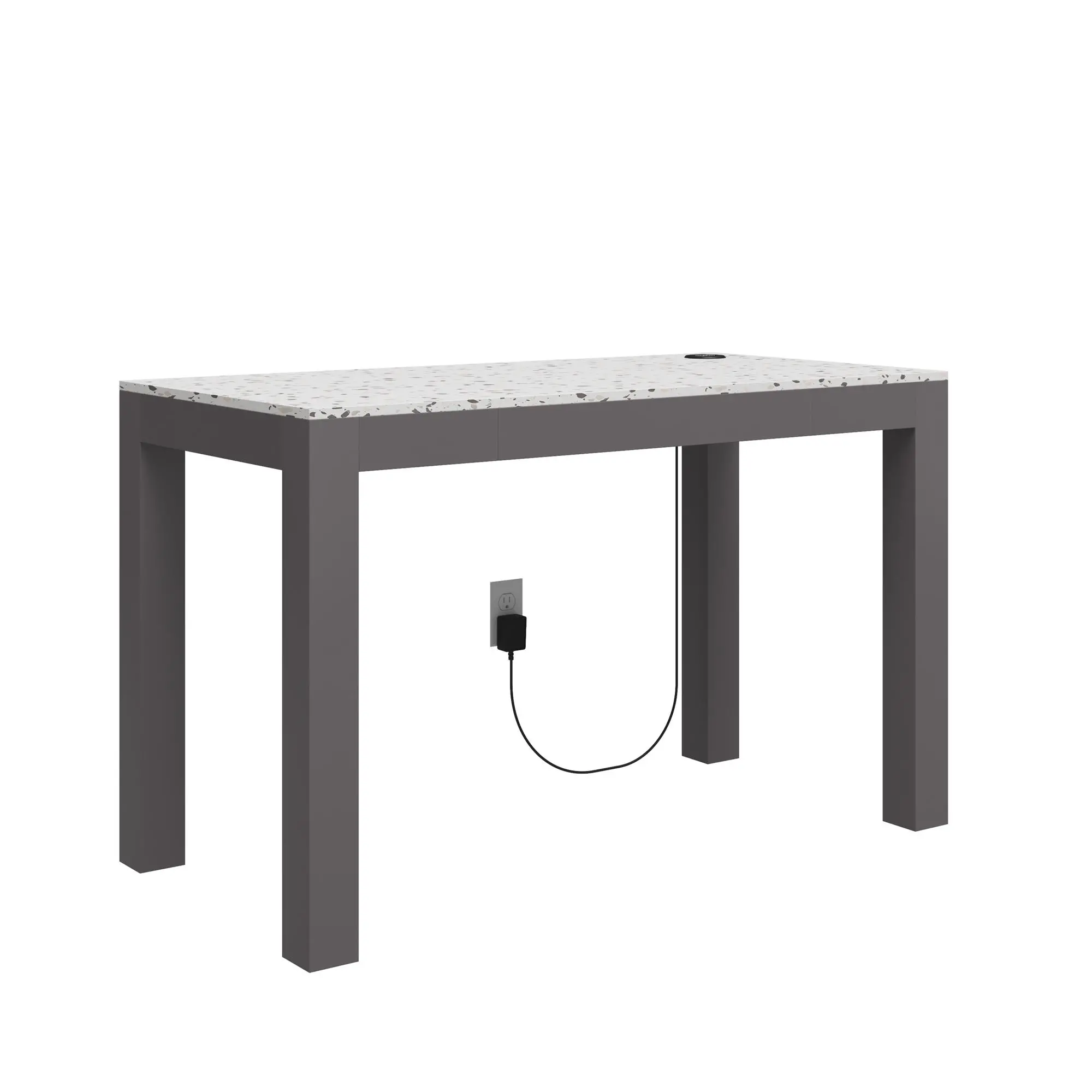 Astor Gray Desk with Wireless Charger-5